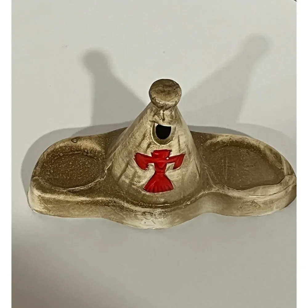 Vtg Japan Native American Salt‎ Pepper Shaker Set Teepee Tray Kitsch Southwest